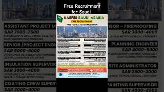 Free recruitment for Saudi, April 2024, #shorts #saudi