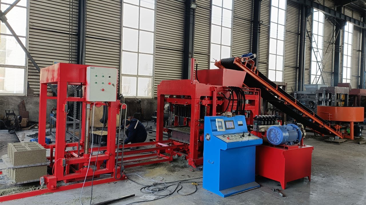 Malawi QTJ4 20 full automatic concrete pavement block making machine