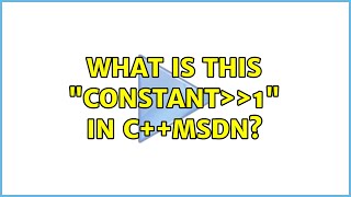 What Is This Constant1 In Cmsdn