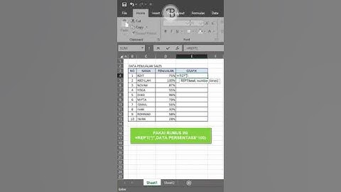 MEMBUAT GRAFIK EXCEL MENGGUNAKAN FUNGSI REPT  #excell #belajarexcell #shortcuts #exceltips