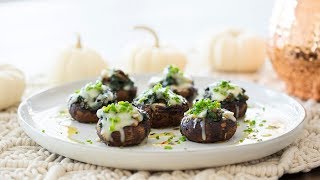 Brie and Spinach Stuffed Mushrooms Recipe | The Mad Table