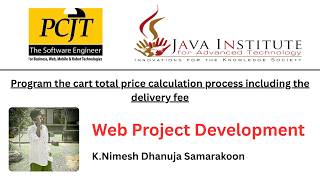 Program the cart total price calculation process including the delivery fee