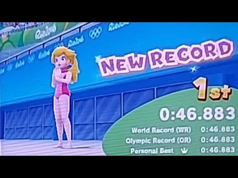 100m Freestyle Swimming (PB) 46.883s (Peach) Mario & Sonic at the Rio 2016 Olympic Games (3DS)