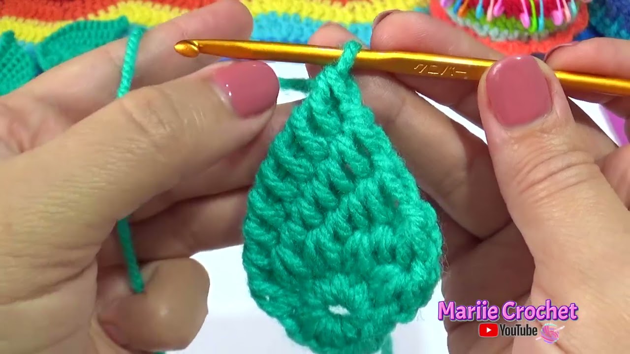 Hojas Tunecino Tejidas Paso a paso