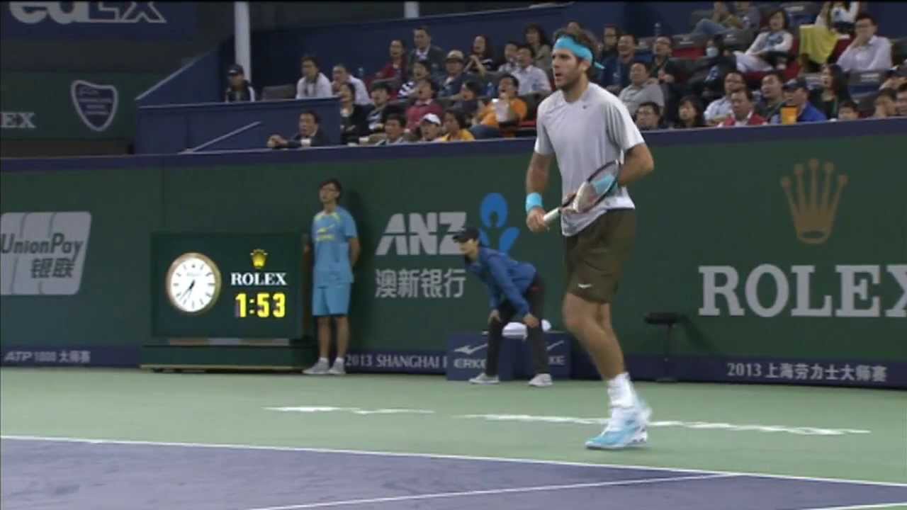 Juan Martin del Potro Hits Forehand Hot Shot in Shanghai