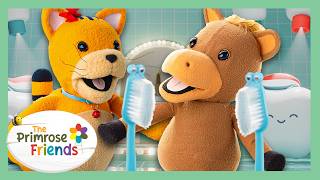 Brusha Brusha Brusha: The Brush Your Teeth Song! 🪥 | The Primrose Friends | Songs & Nursery Rhymes