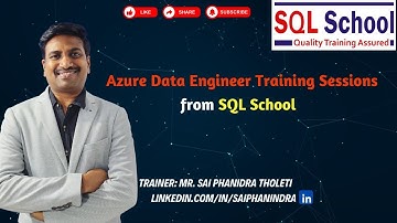 Azure Data Engineer Training Sessions From SQL School #sqlschool #job #azure #azuredataengineer