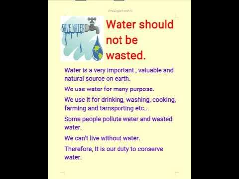 water should not be wasted essay 50 words