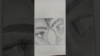 A girl and boy looking into eachother's eyes 👀#shorts #sketching
