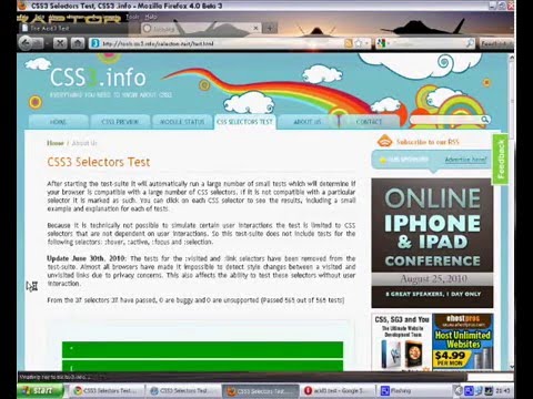 Combined Acid3 and CSS3 Web Browser Tests