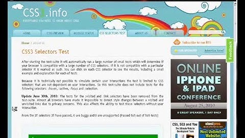 Combined Acid3 and CSS3 Web Browser Tests