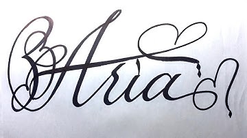 Aria Name Signature Calligraphy Status | #moderncalligraphy #cursive #YearofYou #aria @Aria