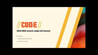 CODiE Award Judge Info Session