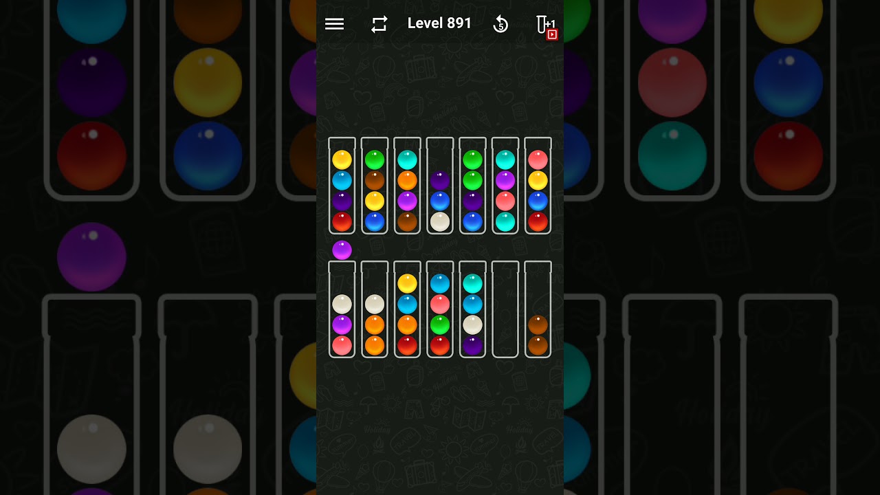 Ball Sort Color Water Puzzle Solution Level 891