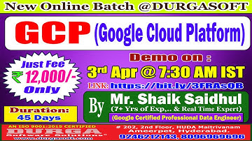 GCP (Google Cloud Platform) Online Training @ DURGASOFT