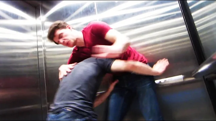 Old fight choreography in an elevator.