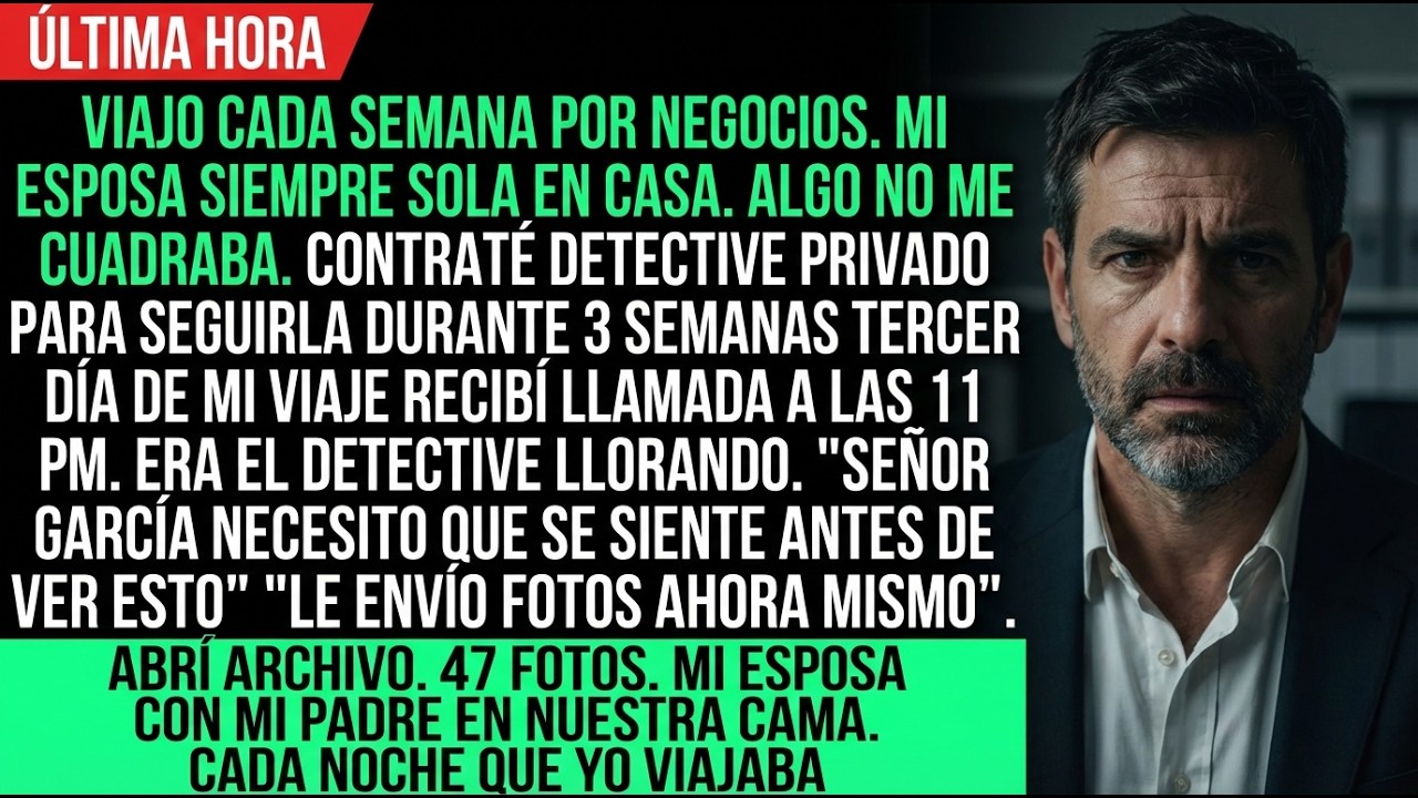 Contraté detective para vigilar a mi esposa cuando viajó  Me llamó llorando “Señor, antes de ver…”