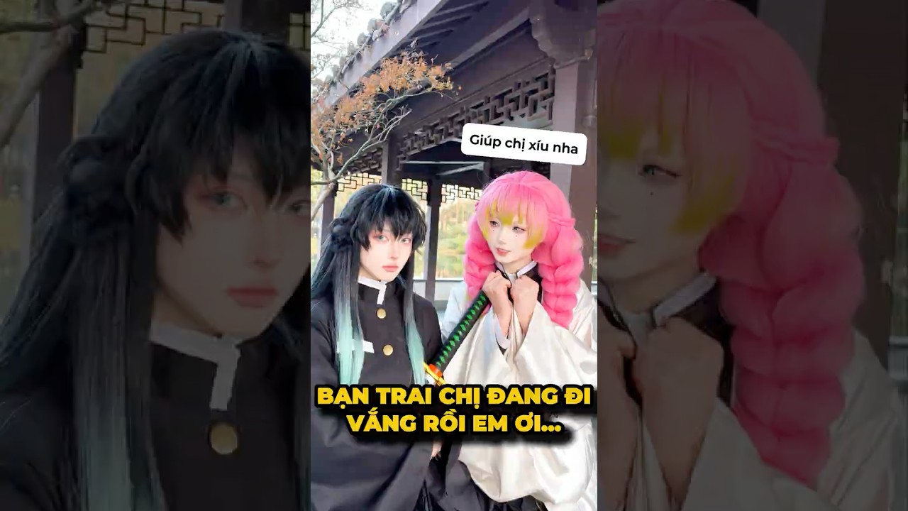 "Em ơi, bạn trai chị đi vắng rồi"🥰- Mitsuri & Muichiro #cosplay #shorts #minnacosplay
