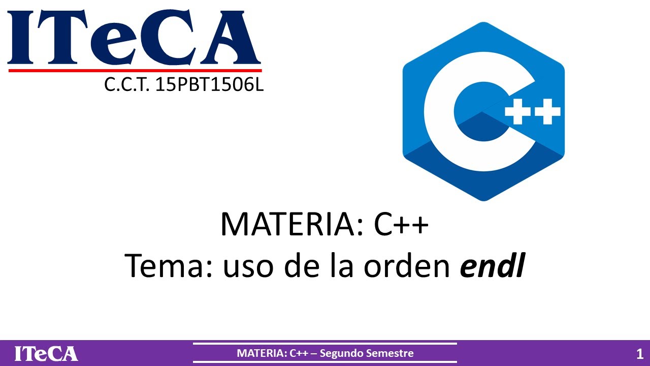 Uso de la orden endl en C++. - YouTube