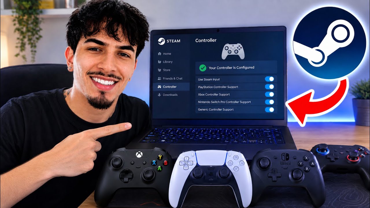 How To Setup Any Controller On Steam - Full Guide - YouTube