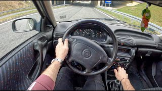 1996 Opel Astra F [1.4 SI 82HP] |0-100| POV Test Drive #1156 Joe Black