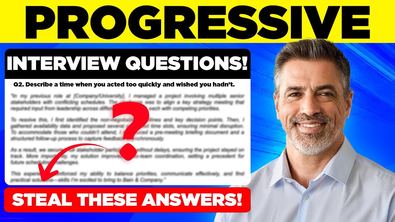 Progressive Email Interview PROGRESSIVE INTERVIEW QUESTIONS & ANSWERS (How to PASS a Progressive ...