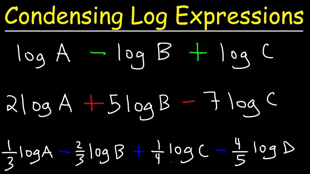 Condensing Logarithmic Expressions Youtube