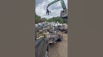 Cutting it real close, Scrap Yard is about to close machine just toss the big pieces off ￼￼￼