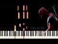 Take on me mtv unplugged  deadpool 2  piano tutorial synthesia