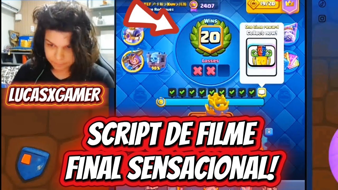 LUCASXGAMER FECHANDO O DESAFIO DAS 20 VITÓRIAS COM UM FINAL ÉPICO NO CLASH ROYALE 