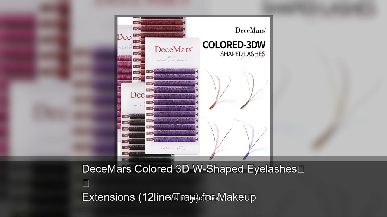 DeceMars Colored 3D W-Shaped Eyelashes Extensions (12line/Tray) for Makeup