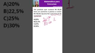 Matemática l Aumento percentual #concursospúblicos #enem #matematica