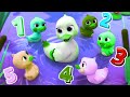 [1-Min Loop] 5 Little Ducks Go Splash Splash 🦆🎵 Fun Nursery Rhymes Lyrics Cute 3D Animation for Kids