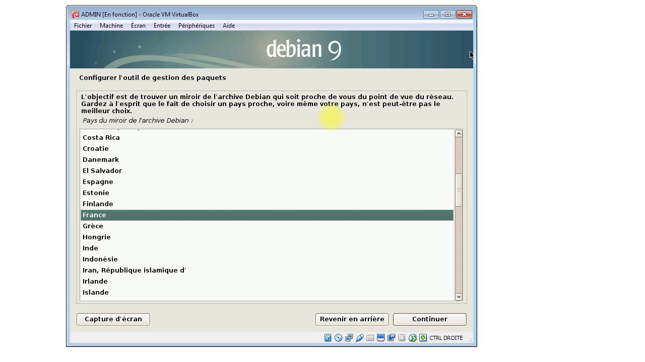VirtualBox Installer une VM Linux Debian 9 avec un iso - YouTube