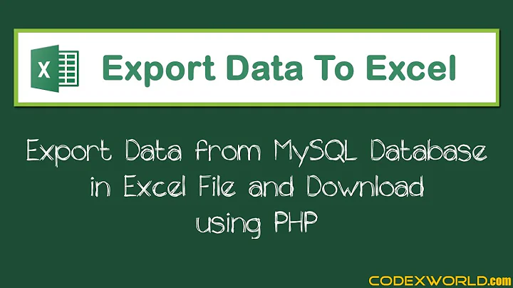 Export Data from Database in Excel File using PHP and MySQL