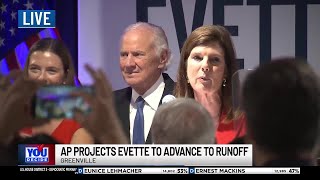 Lt. Gov. Pamela Evette gives speech as she advances to run offs in 2026 SC primary elections