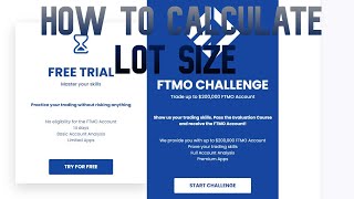HOW TO CALCULATE LOT SIZE FOR YOUR FTMO ACCOUNT