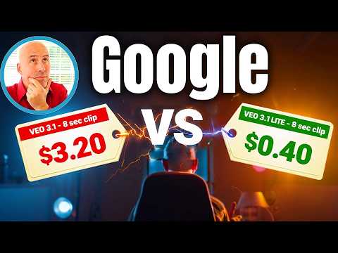 Thumbnail of the YouTube video "Veo 3.1 vs. Veo 3.1 Lite Price and Quality Compared" by Creative AI Show