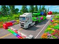INSANE TRAIN CRASH! Heavy Flatbed Truck Collision Test