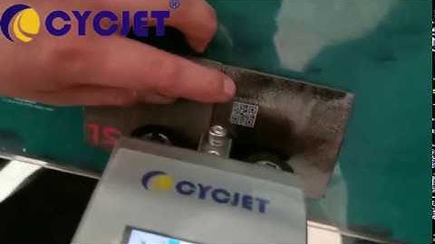How to print QR code on Carbon steel by CYCJET ALT360 White Ink Hand Coding Machine|Hand Coder
