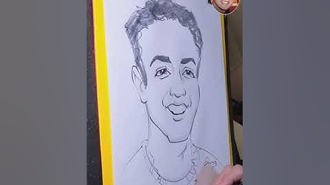 Cartoon portrait demo by Chris Collins, July, 2023