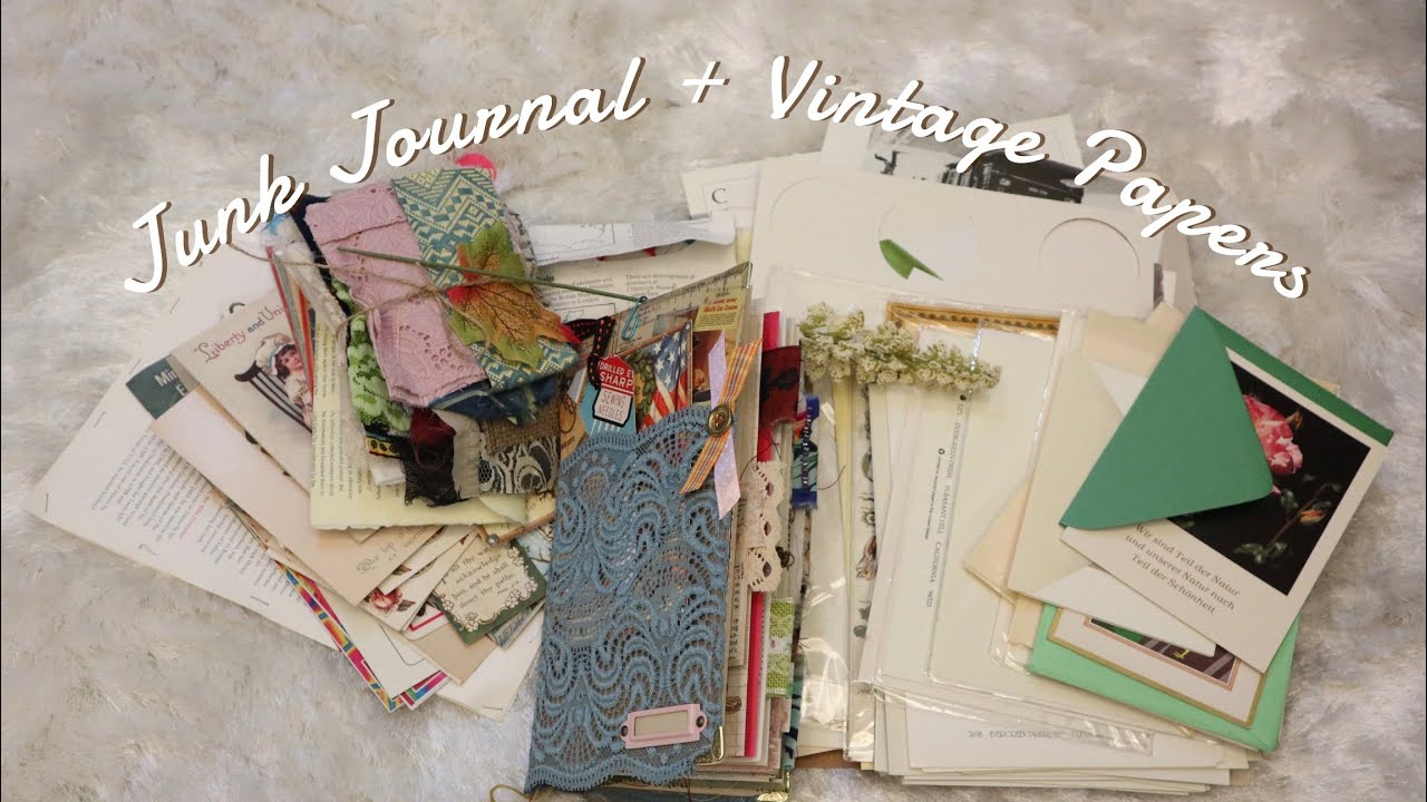 Junk Journal Flip through 2020 + Vintage Paper Scraps Haul - YouTube