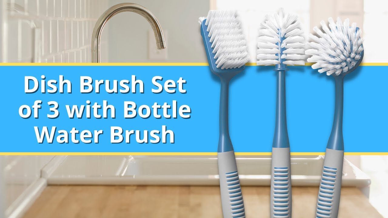 Dish Brush Set of 3 with Bottle Water Brush
