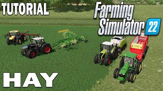 How To Make Hay Hay Bales Tutorial Farming Simulator 22 Tutorial Fs22 Tutorial