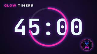 45 Minute Timer with Alarm 🔔 Cyberpunk Neon Countdown (3-2-1 Start)