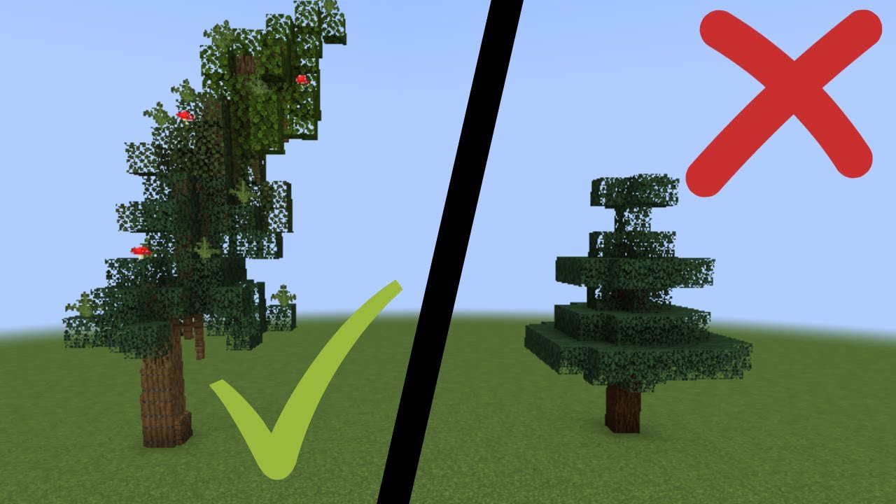 How To Build Epic Custom Spruce Trees! No Worldedit! Minecraft Tutorial -  Youtube