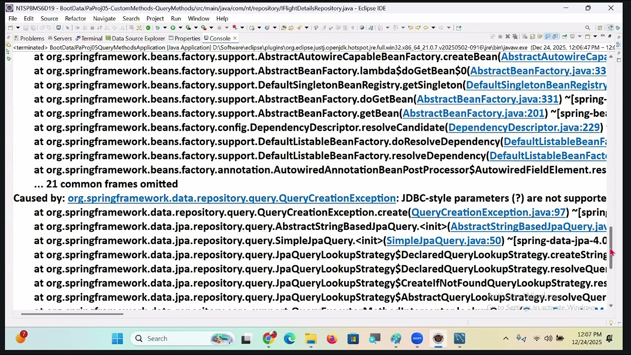 query jpql/hql annotation in springboot