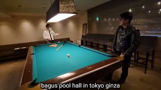 a high end billiard hall bagus pool hall in tokyo ginza with my friend ryuichi sato from japan