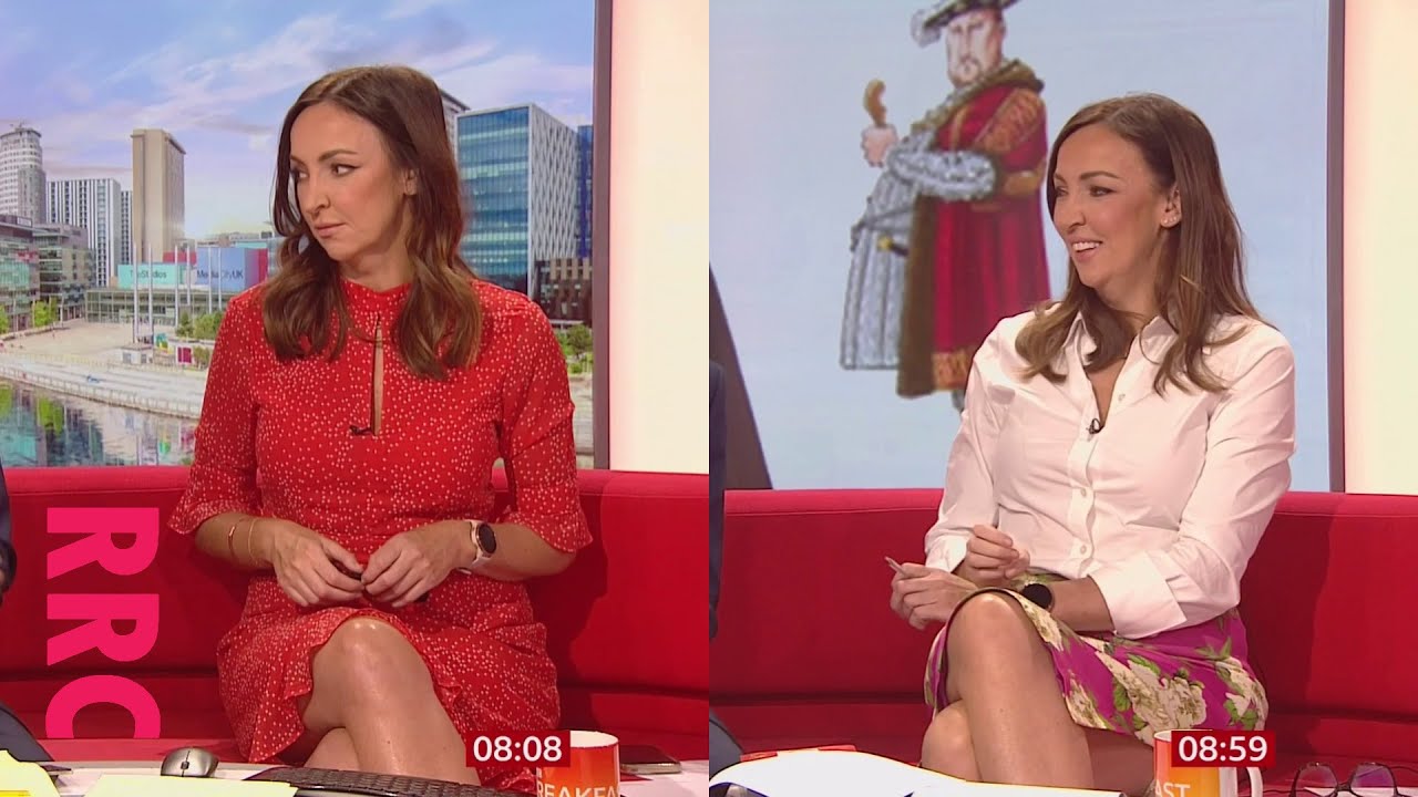 Sally Nugent @side slit & tight white blouse
