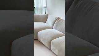 Minimalist Velvet Fabric L Shape Sectional Sofa FLOWER 2 L